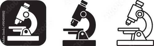 Microscope icon science laboratory bold uniform stroke.