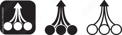 Consolidation merge arrows icon bold uniform stroke.