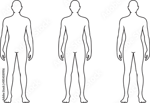 Front view body templates for clinic charting