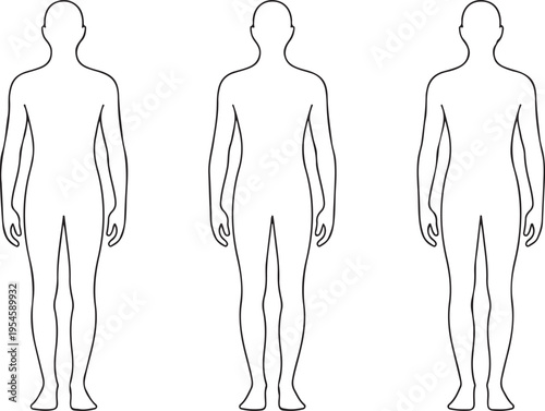 Three body silhouettes for symptom mapping and labeling