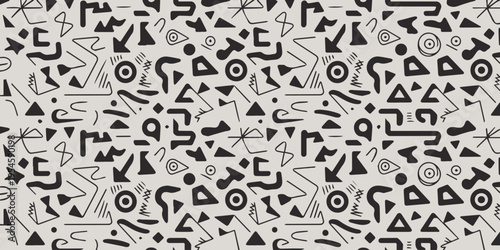 Pattern of shapes and forms for wallpaper