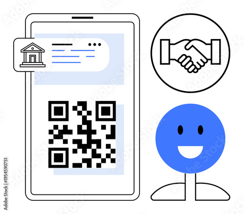Digital payment concept. QR codes simplify digital payment solutions and transactions. Digital payment methods bridge efficiency, banking, and modern commerce. Use for fintech, banking, e-commerce