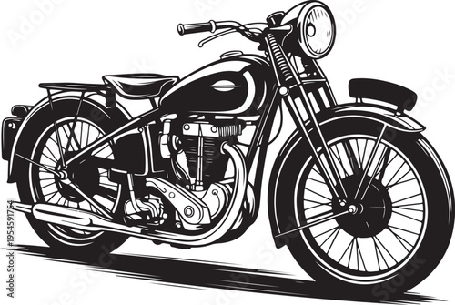 Motorcycle blueprint and engine diagram
