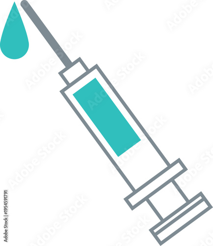 Medical Syringe With Liquid Drop