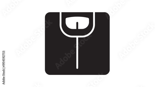 Scale analog bathroom weighing machine with clear dial and indicator line for weight measurement, simple graphic icon