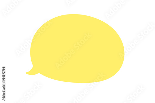 シンプル 吹き出し フレーム 手書き風 会話 イラスト　黄色