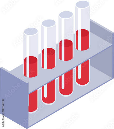 Laboratory Test Tubes Red Liquid