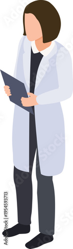 Professional in lab coat clipboard