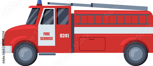 Red Fire Truck Emergency Ladder