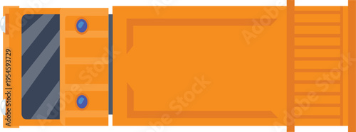 Open Orange Cargo Delivery Truck