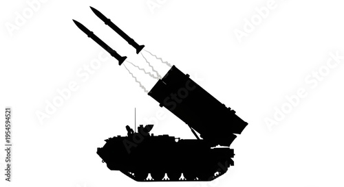 Military Artillery Howitzer Crew Silhouette Firing Heavy Cannon