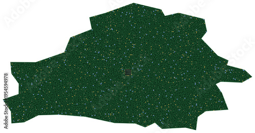Circuit board map vector illustration of Belarus – Digital PCB Territory, Transparent Background, Technology, Communication