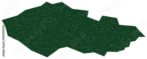 Circuit board map vector illustration of Czech Republic – Digital PCB Territory, Transparent Background, Technology, Communication