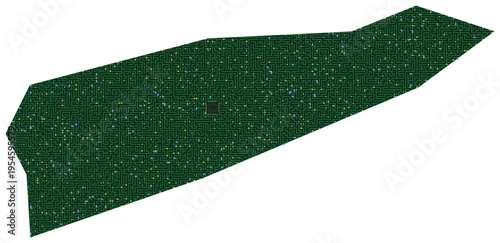 Circuit board map vector illustration of East Timor – Digital PCB Territory, Transparent Background, Technology, Communication