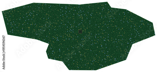 Circuit board map vector illustration of Lithuania – Digital PCB Territory, Transparent Background, Technology, Communication