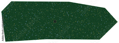 Circuit board map vector illustration of Puerto Rico – Digital PCB Territory, Transparent Background, Technology, Communication