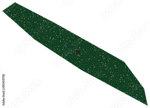 Circuit board map vector illustration of Solomon Islands – Digital PCB Territory, Transparent Background, Technology, Communication