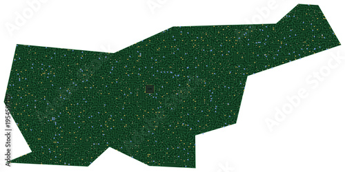 Circuit board map vector illustration of Slovenia – Digital PCB Territory, Transparent Background, Technology, Communication