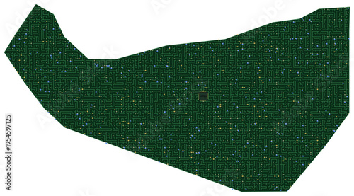 Circuit board map vector illustration of Somaliland – Digital PCB Territory, Transparent Background, Technology, Communication