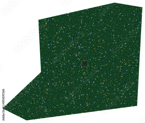 Circuit board map vector illustration of Trinidad and Tobago – Digital PCB Territory, Transparent Background, Technology, Communication