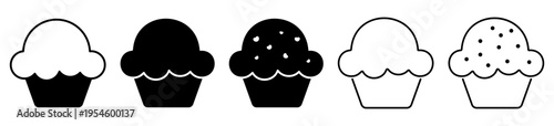 Cupcake icons set