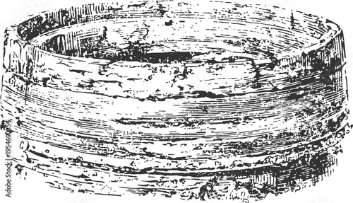 Old wooden barrel illustration vintage rustic container for storage and transport hand drawn antique wood tub