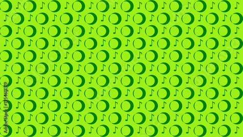 Musical Note Pattern on Green Background vector background