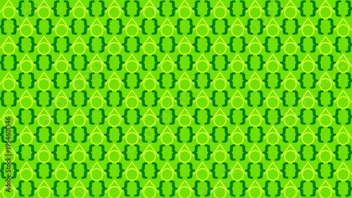 Tableau sur toile Abstract Green Geometric Seamless Pattern Background vector background