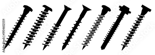 Set of screw icons