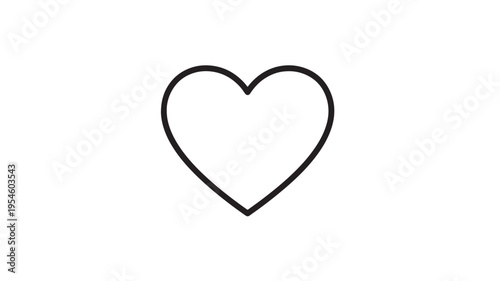 Heart outline icon with bold black strokes on a clean white background, symbolizing love and affection.