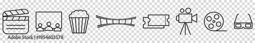Photography Cinema line icons