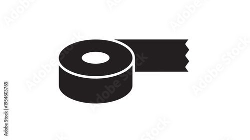 Toilet paper roll icon with jagged edge paper unrolling, isolated simple graphic. featuring bathroom, hygiene, clean with restroom and sanitary