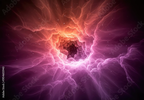 Ethereal vibrant light painting an abstract cosmic field. Flowing colors representing intangible energy, meditation, wellness, and inner peace, abstract, light, color