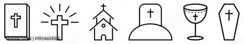 Outline christian icons