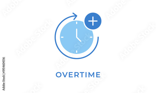 Overtime vector icon isolated on white background