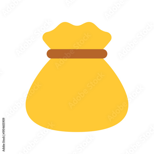 お金袋アイコン シンプルなマネーバッグのフラットデザイン 金融ビジネスベクター素材 / Money bag icon simple finance bag flat vector