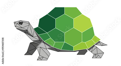 фотографія Green Turtle Origami Paper Artwork.
