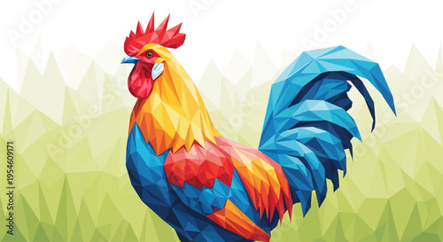 Vibrant Rooster in Full Color Display.