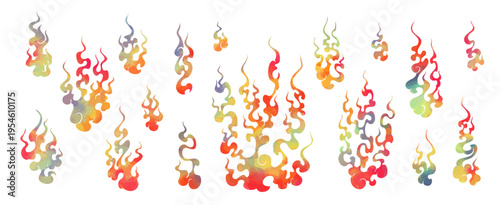 どろどろ火の玉セット_水彩