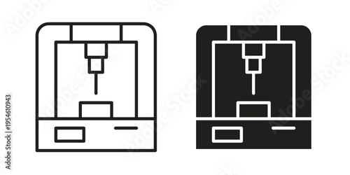 3D printer icon in line design. editable stroke icon vector. EPS10
