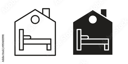 Accommodation icon in line design. editable stroke icon vector. EPS10