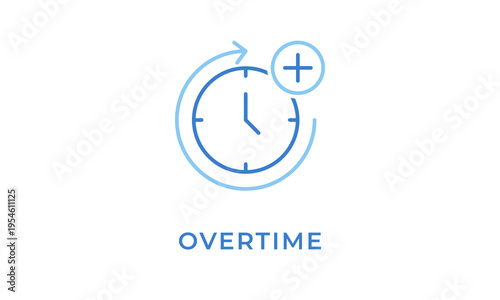 Overtime vector icon isolated on white background