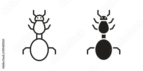 Ant icon in line design. editable stroke icon vector. EPS10