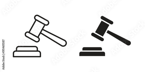 auction hammer icon in line design. editable stroke icon vector. EPS10