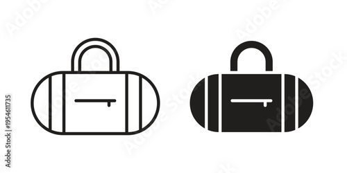 Barrel handbag icon in line design. editable stroke icon vector. EPS10