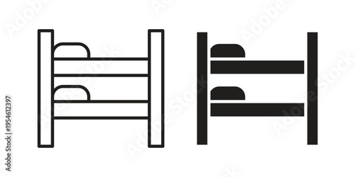 Bunk bed icon in line design. editable stroke icon vector. EPS10