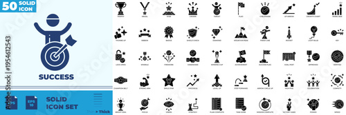Success Solid Editable Icons set