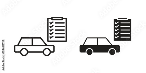 Car repair check list icon in line design. editable stroke icon vector. EPS10
