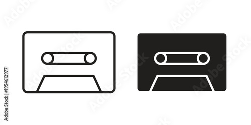 Cassette tape icon in line design. editable stroke icon vector. EPS10