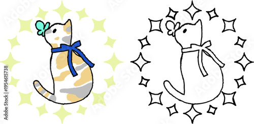 雄の三毛猫_横顔